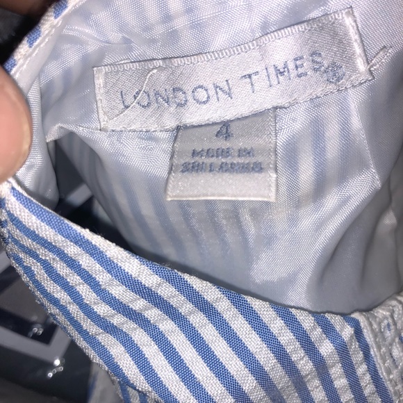 London Times, Dress, Light blue and white pinstripes - Picture 3 of 3